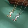 Collana Ciondolo Mappa Italia Bandiera Smalto Donna Acciaio Inossidabile Colore Oro Argento Nuovo Fascino Gioielli Patriottici Italiani Regali