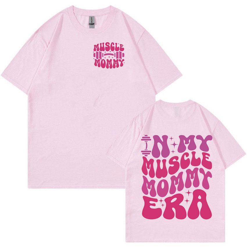 Svalová Maminka Posilovna Vtipné Grafické Tričko Pánské Dámské Estetická Móda Trička s Krátkým Rukávem Ležérní 100% Bavlna Oversized Tričko