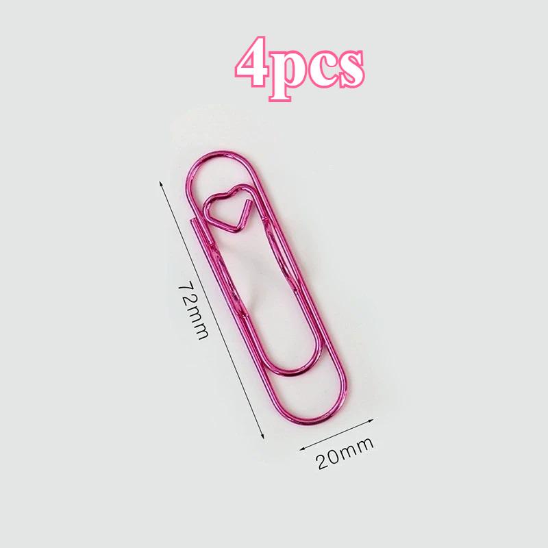 4 Multifunctional Pen Clip Pen Hanging Love Paper Clip Pen Button Notebook Accessories Fixed Seat Pen Clip