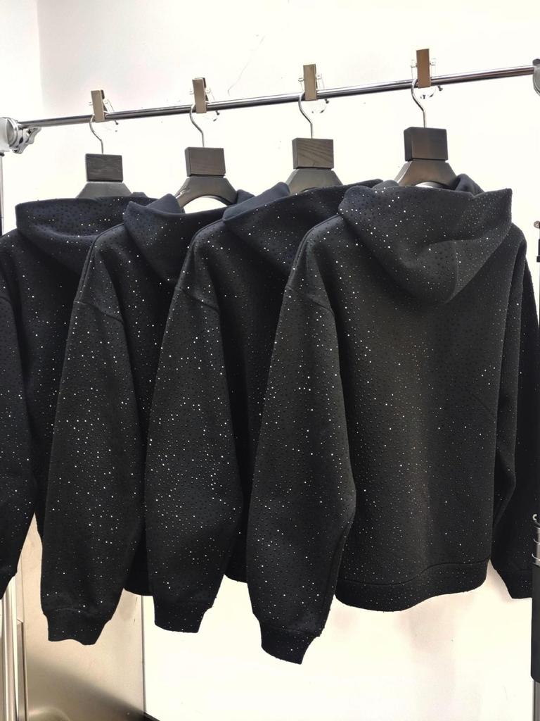 Spider Original Rhinestone Hoodie and Fleece-lined Sweatpants Set