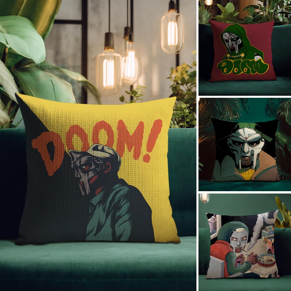 Mf D-Doom Madlibb Singer Cushion Cover Natural Linen Pillow Case Double-Sided Print Decorative Sofa Pillowcase Home Decor Gift