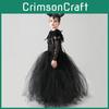 Costume di Halloween per Bambina Malefica con Tessuto in Poliestere per Bambine dai 3 agli 8 Anni