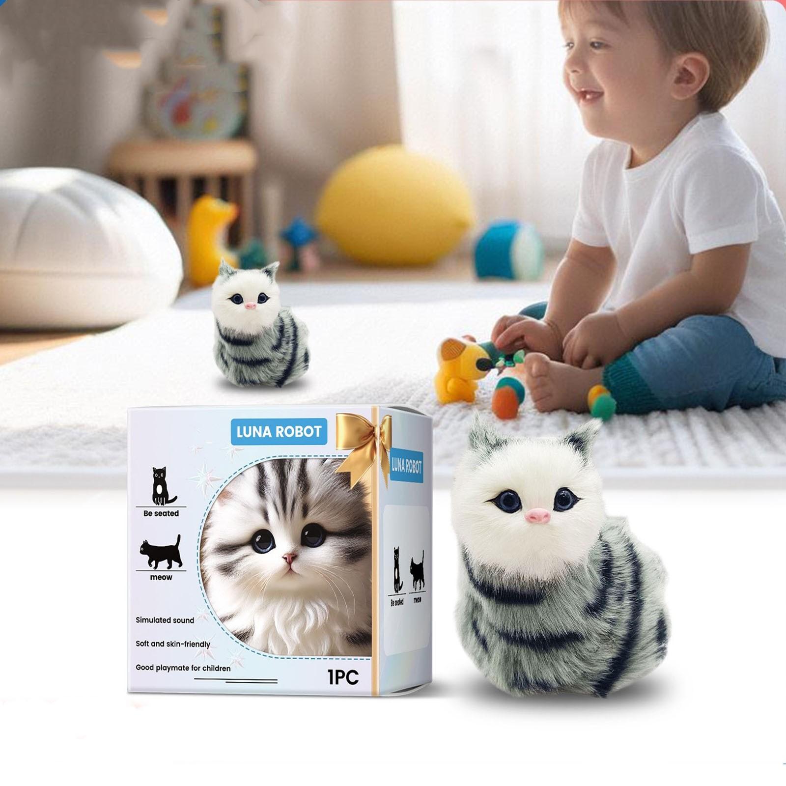 Toy Cat Sound Interactive Children Simulation Cat Toy Cat The For Children Who Love Puppy Chew Teething Dog (White,One Size) белый
