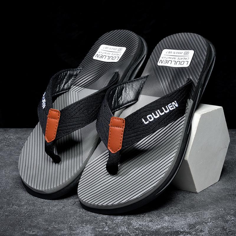 

Men s Trendy Casual Non-Slip Beach Flip-Flops with Soft Sole - Wear-Resistant Summer Outdoor Footwear 45 темно-серого