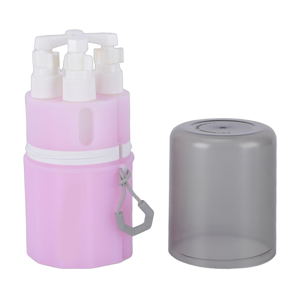 55ml Travel Bottles for Toiletries TSA Approved 4pcs Dispensing Refillable Proof Pump Bottle with Silicone Suction Cup Toiletry Storage Box