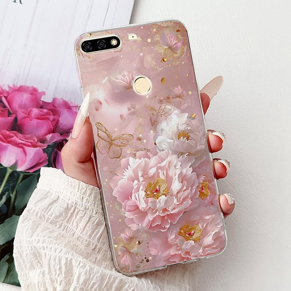 For Huawei Y7 Prime 2018 Case Nova2 Lite Luxury Painted Cover Soft Slim Phone Case For Huawei Y7 Pro 2018 Y72018 Back Cover Bags
