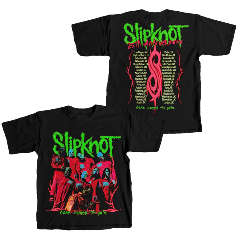 Vintage Gewaschen Slipknot Nu Metal Alternative Metal Band Gedruckt Baumwolle T-Shirt Herren Damen Tee Sommer Lässig Mode Kleidung Tops Streetwear