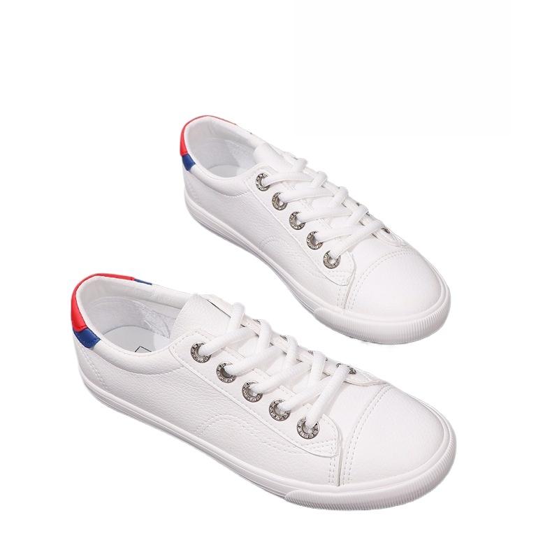 Fashion 2025 Spring Autumn Womens Soft Leather Sneakers Non-Slip Breathable Lace-Up Casual Shoes Comfortable Walking Shoes for Teen