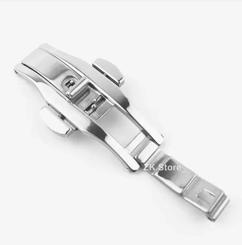 4mm 5mm 6mm Stainless Steel Watch Clasp Double Push Butterfly Watch Straps Silver Buckle for Men Women Luxury Button Accessories