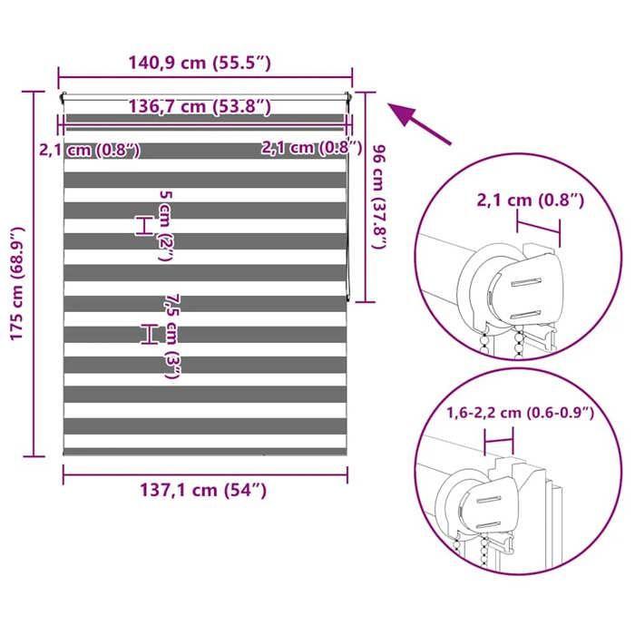 VidaXL Store Enrouleur Tamisant Blanc Store Vénitien Fenêtre Chambre Salon 240222