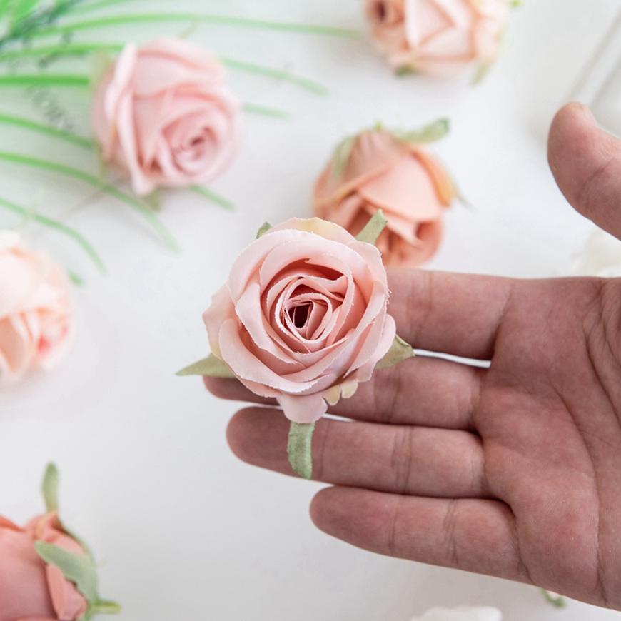 Artificial Flowers Silk Roses Heads Garland Accessories Home Table Wedding Festival Decoration Valentine's Day Clothes Ornaments