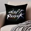 Electronic French Rock Band DDaft PPunk Cushion Cover Pillowcase Antidustmite Invisible Zipper Short Plush Sofa Cushion
