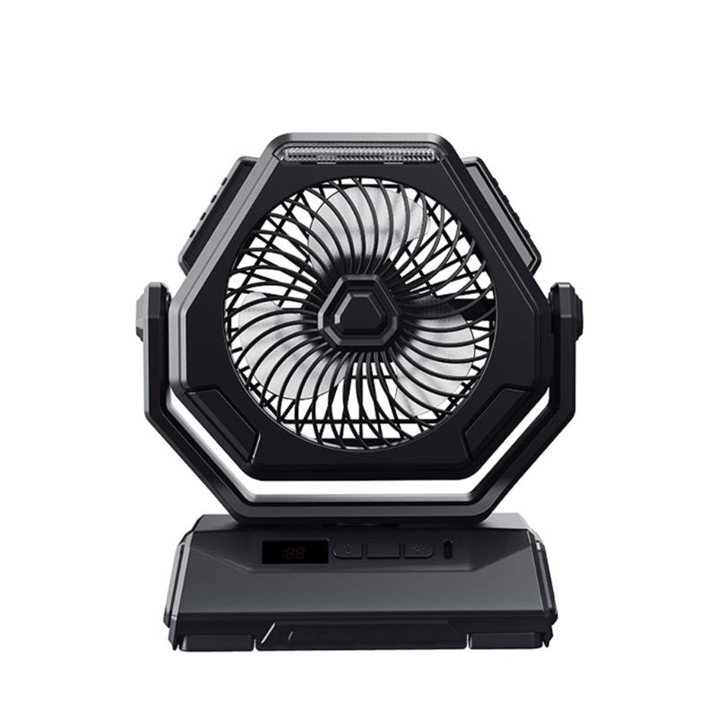 

Настольный вентилятор, небольшой тихий портативный настольный вентилятор, 6000 мАч, перезаряжаемый подвесной вентилятор Shake Head чёрный
