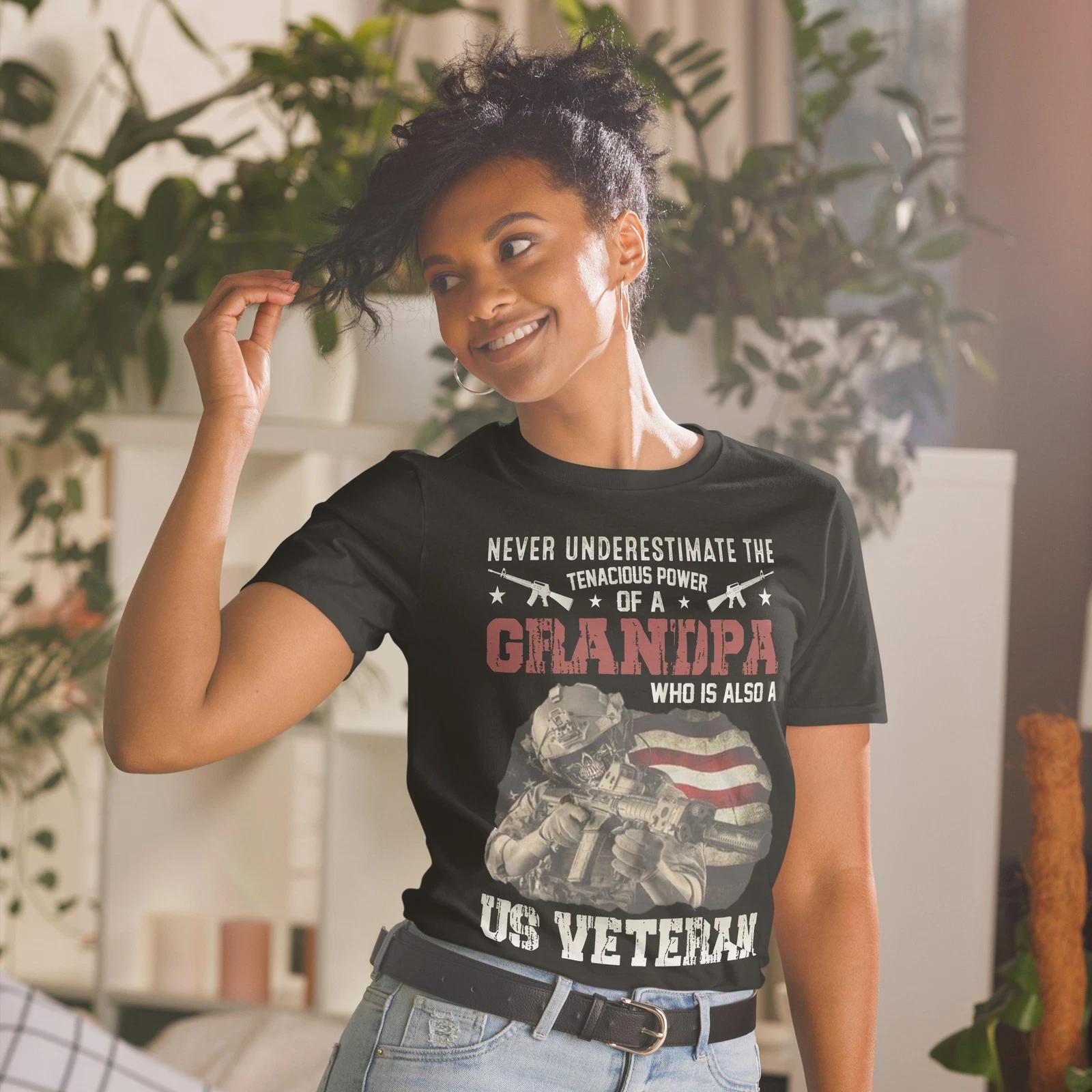 Soldier Honor Duty America Grandpa US Veteran T-Shirt XXXL