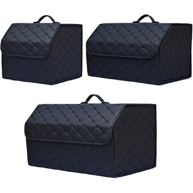 

Multipurpose Collapsible Car Trunk Storage Organizer with Lid Portable Car Storage Bag Car Trunk Organizer (Color : S Black Blue) S black