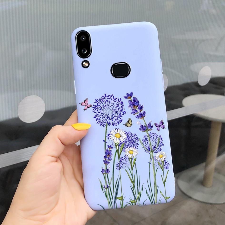 For Phone Case Samsung Galaxy A10s A107 SM-A107F Case Fashion Candy Color Flower Soft Cover For Samsung A10s A 10 S A10 2019 Bag