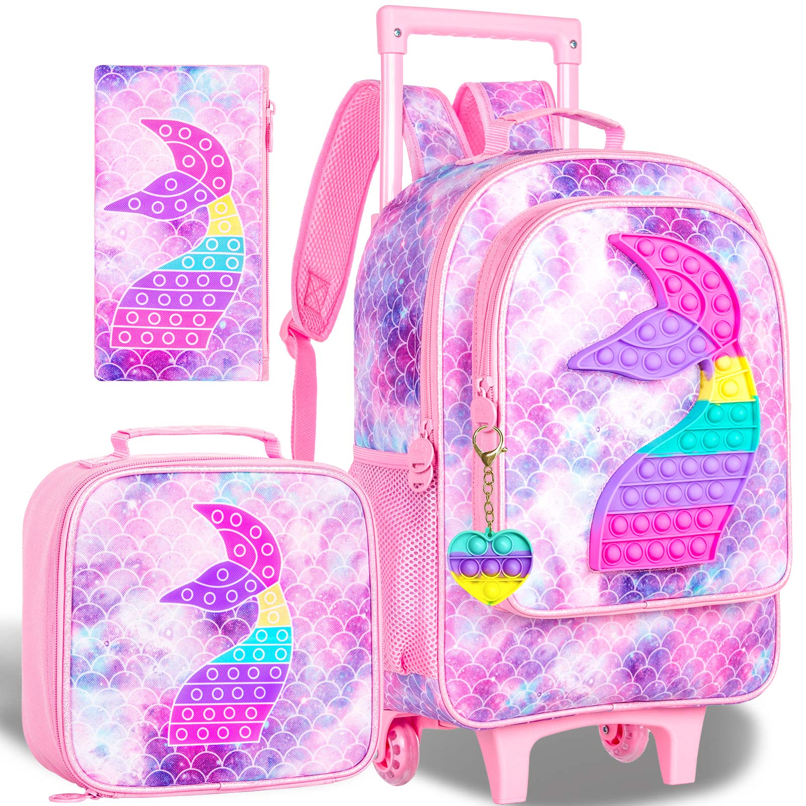 Rolling Backpack for Girls and Boys