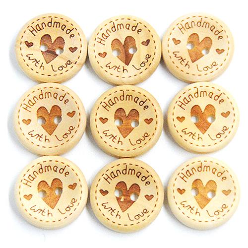 20pcs 2 Holes Natural Wooden Buttons for Clothes Decorative Button Diy Handmade 2 Eyelets Bottons Sewing Accessories3
