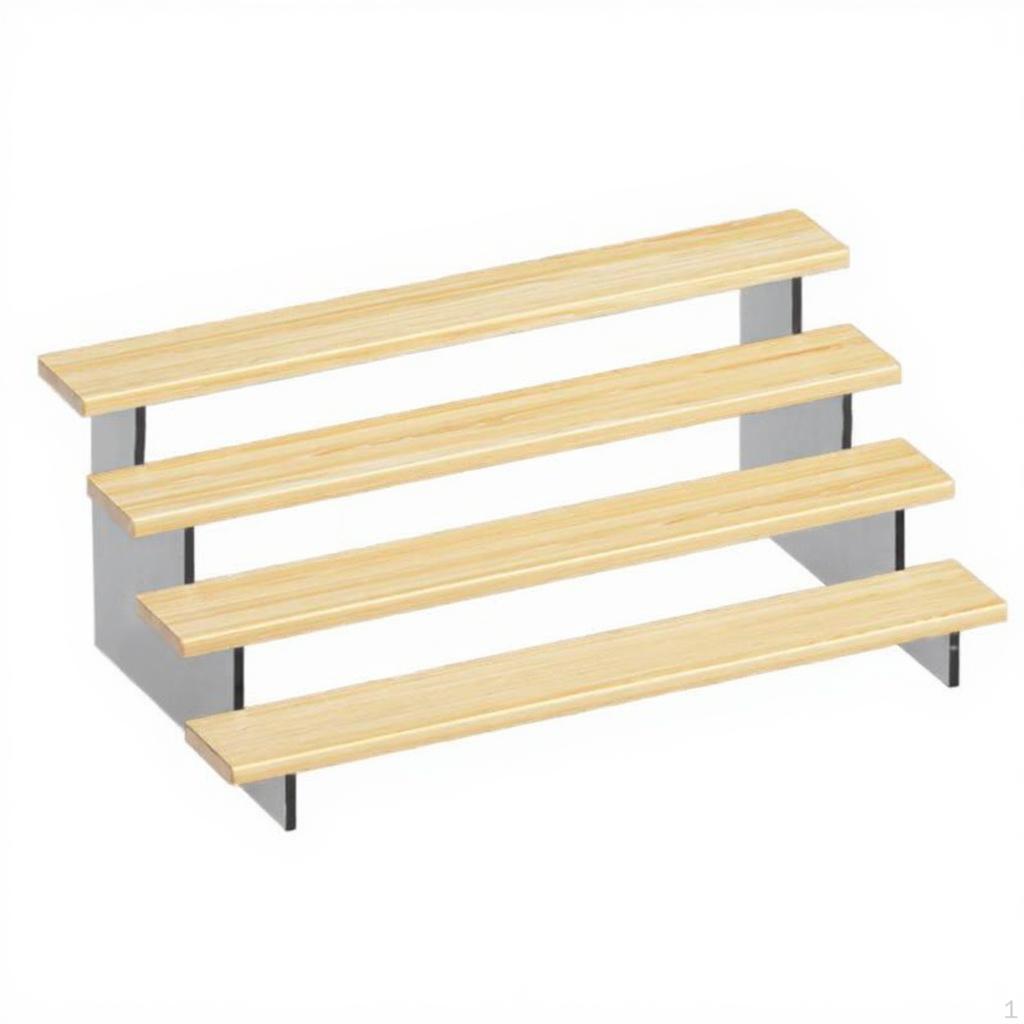 Wooden Display Stand, Acrylic Tiered Organizer, Desktop Shelf, MultiFunctional Storage for