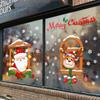 Santa Claus Electrostatic Window Lattice Scene Arrangement, Glass Door Stickers, Reindeer Showcase, Festive Atmosphere