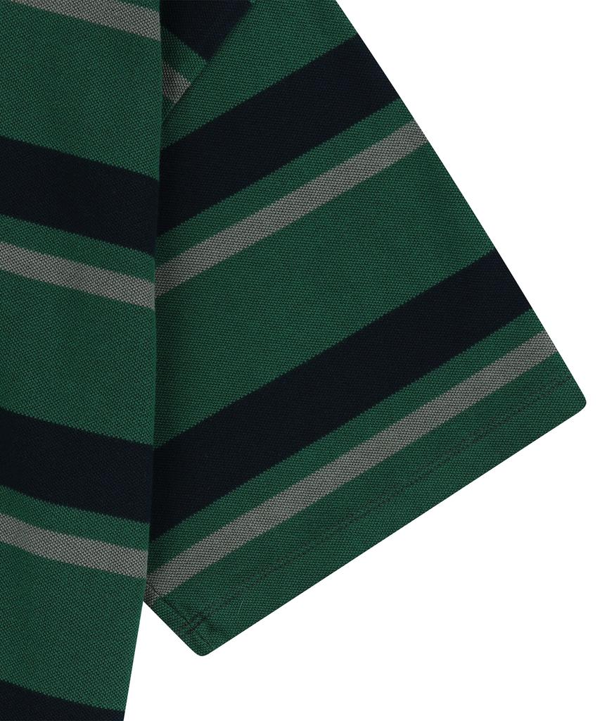 ENDOOR Vintage Pk Stripe 1/2 Polo Shirt (Vtg Green)