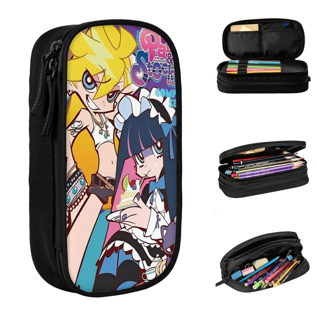 Panty Stocking With Garterbelt Pencil Cases New Cartoon Pen Box Bag Student Large Storage Office Gift Pencilcases