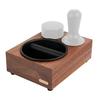 Watchget Knock Box, Espresso Knock Box, Knock Box Tamper and Distributor Stand, 3-in-1 Storage, Fits 51/53/54/58mm, Walnut Coffee Grounds Bucket with