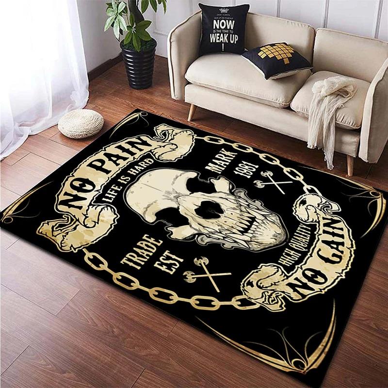 

Trendy Skull Carpet Colorful Skull American Casual Living Room Studio Personalized Decoration 100x150cm