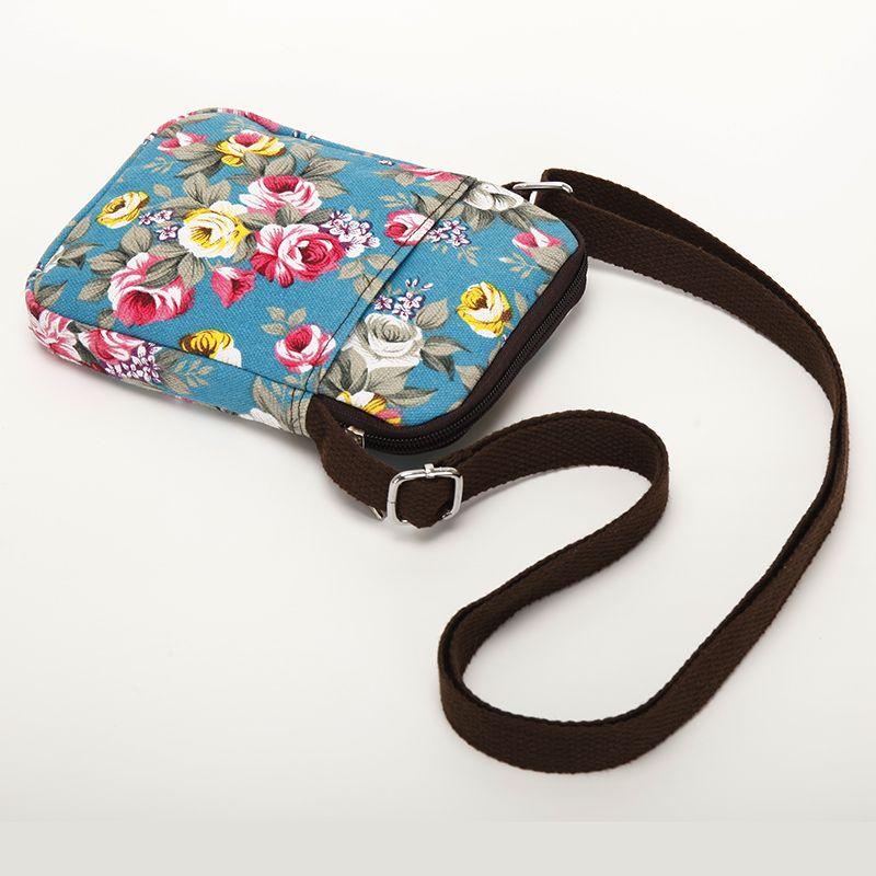 Torba na telefon komórkowy, Damska płócienna modny kolor, Listonoszka portmonetka na monety, Prosta torba na zakupy i do sportu