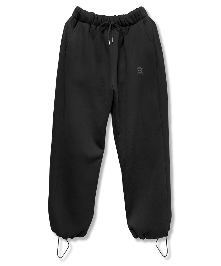 Damiswi (Fleece-Lined) Warm Cotton Balloon Fit Sweatpants_Black