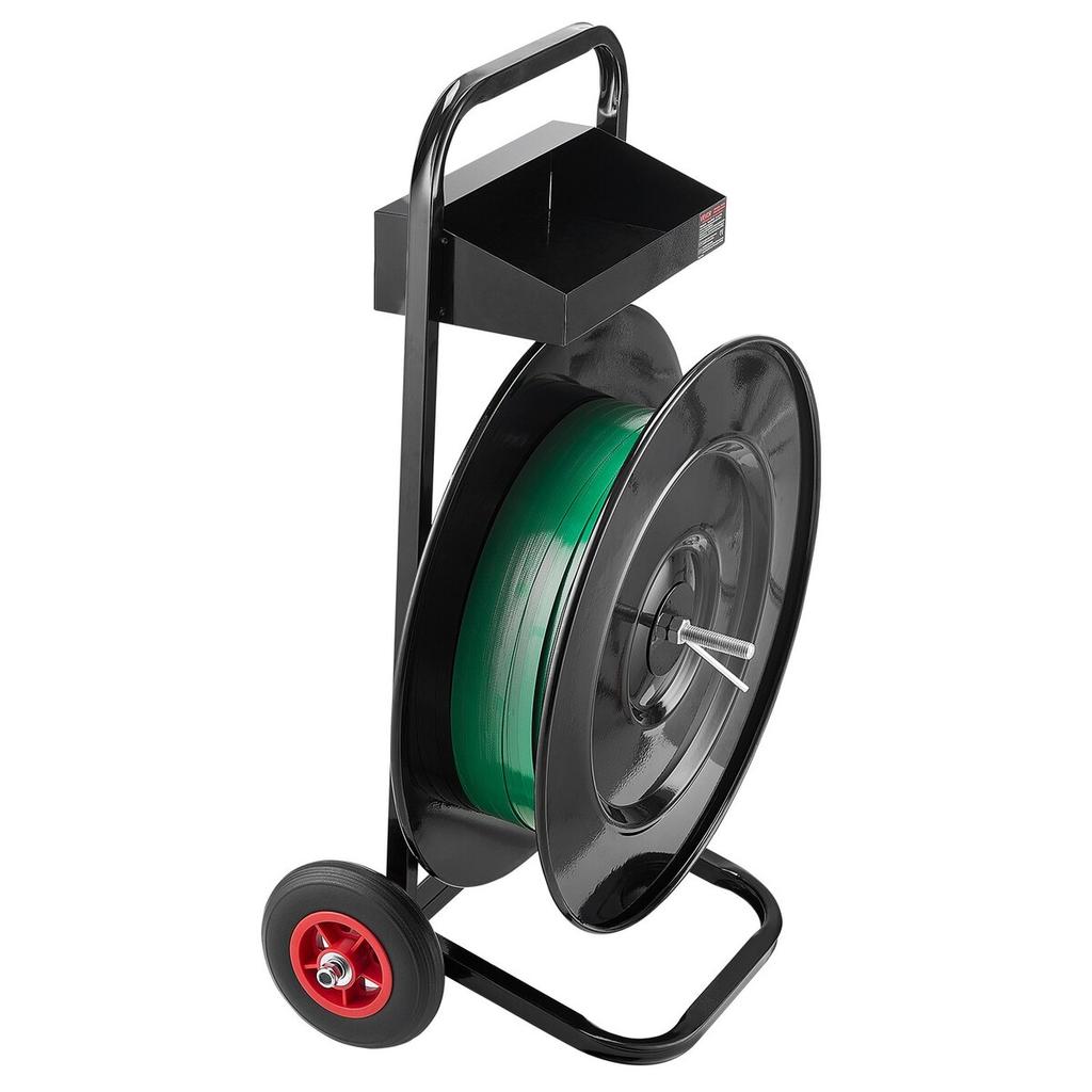 Banding Strapping Cart, Fit for PET/PP/Polyester Strapping Coils with 20.3/40.6 Cm Core Size, Heavy Duty Strapping Dispenser Equipped with Upgrade