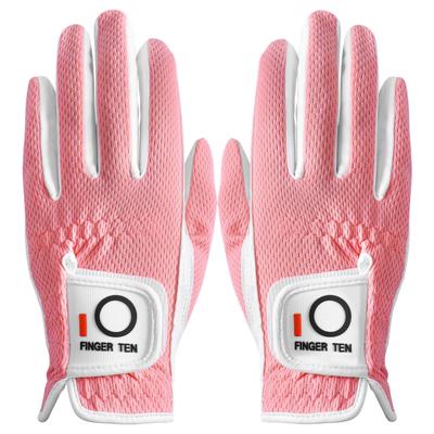 Golf Gloves for Women, Suede-like Synthetic Leather, Mesh Material, Soft,