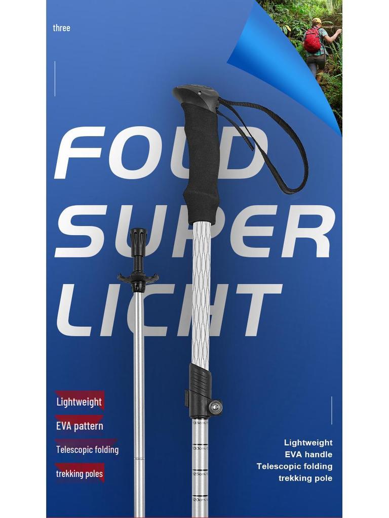 Ultra-Light Aluminum Telescopic Walking Poles - Adjustable 4-Section Folding Trekking Sticks for Hiking