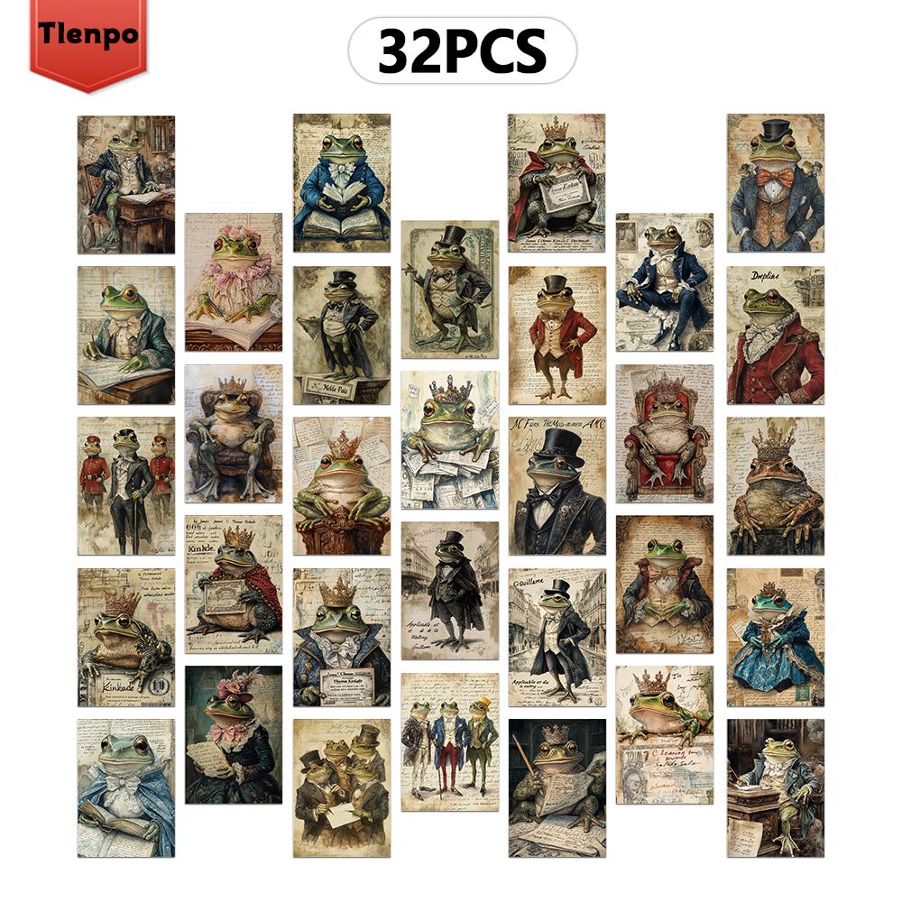 

32pcs, Vintage Clothing Frog Postcard, Birthday/Anniversary Gift, Collectible, Suitable for Gift Giving, Can be Mailed.