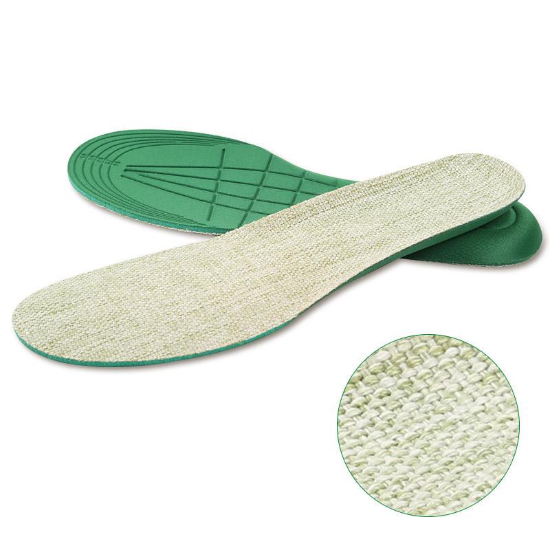 Linen Massage Sports Insoles: Breathable, Shock-Absorbing, Elastic for Men & Women - Perfect for Casual and Basketball Shoes.
