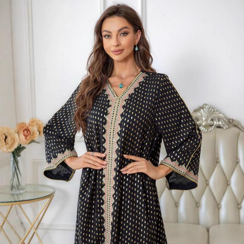 Kadın İlkbahar Bronz Basit Dantel Slim Elbise