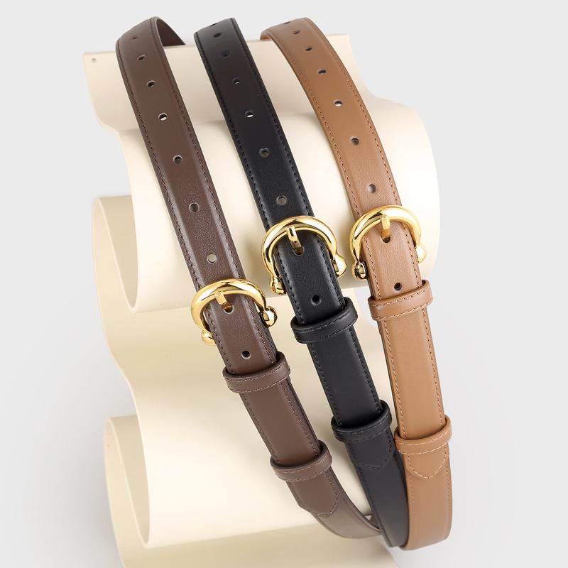 Sunshine Cabin With Artifact Leather Gold Buckle Women'S Jeans Belt Women