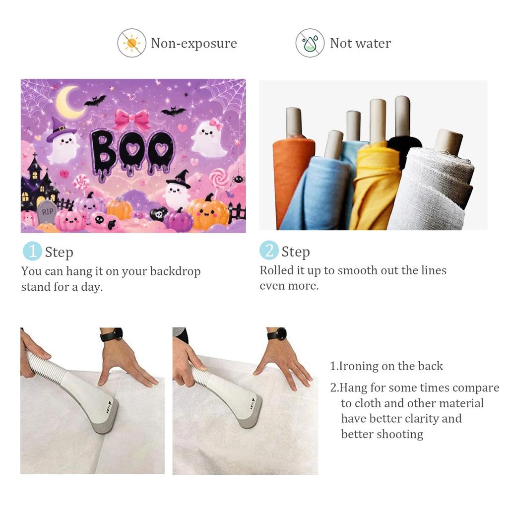 Halloween Decor Supplies Banner Spooky Graveyard Pumpkin Bat Skull Background Festival Party Decor Photography  Backdrop Props479