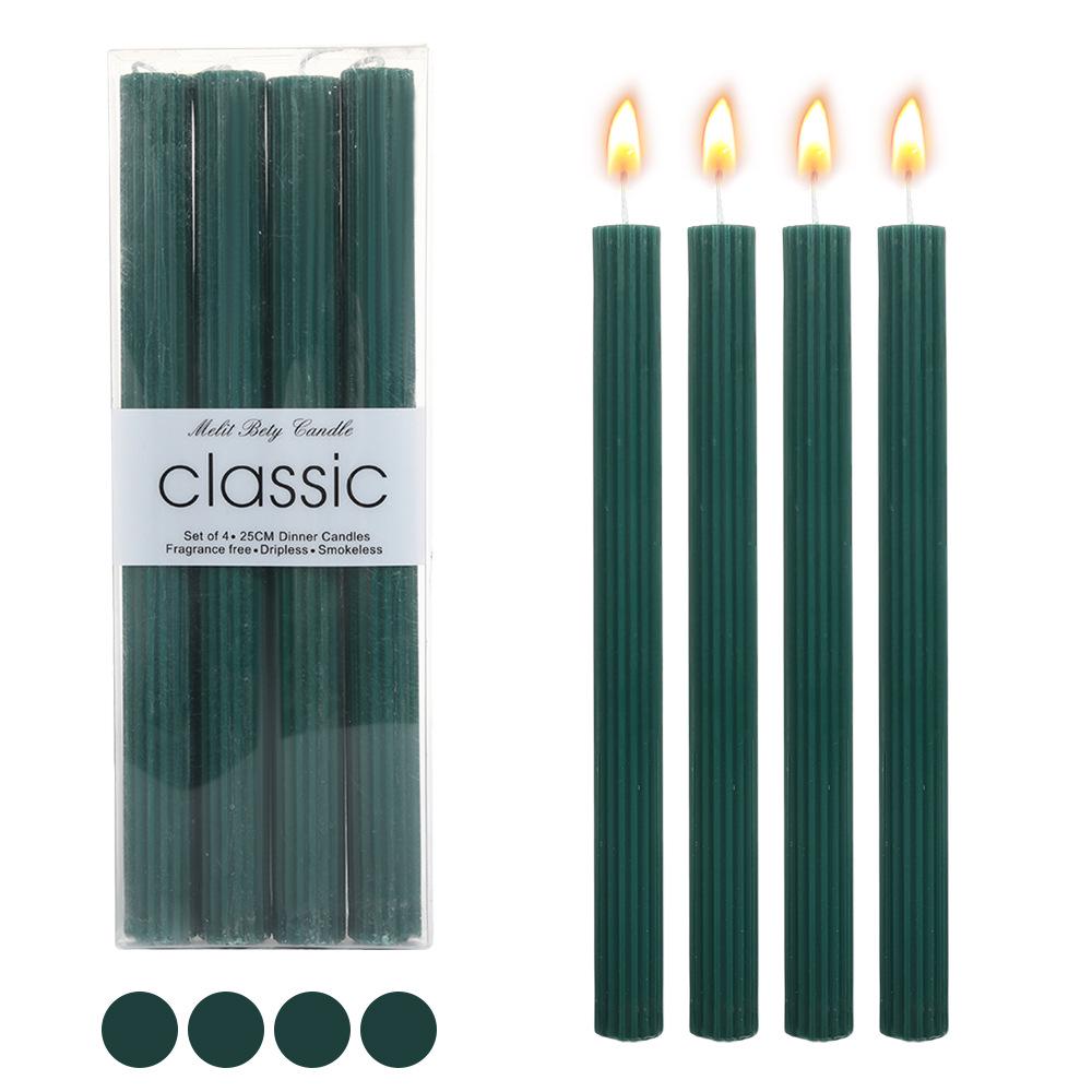 European Romantic Long Stem Colored Smokeless Candles for Home, Dinner & Weddings