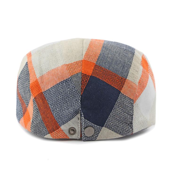 Men Women's Beret Plaid Cap Vintage Paintwork Hat