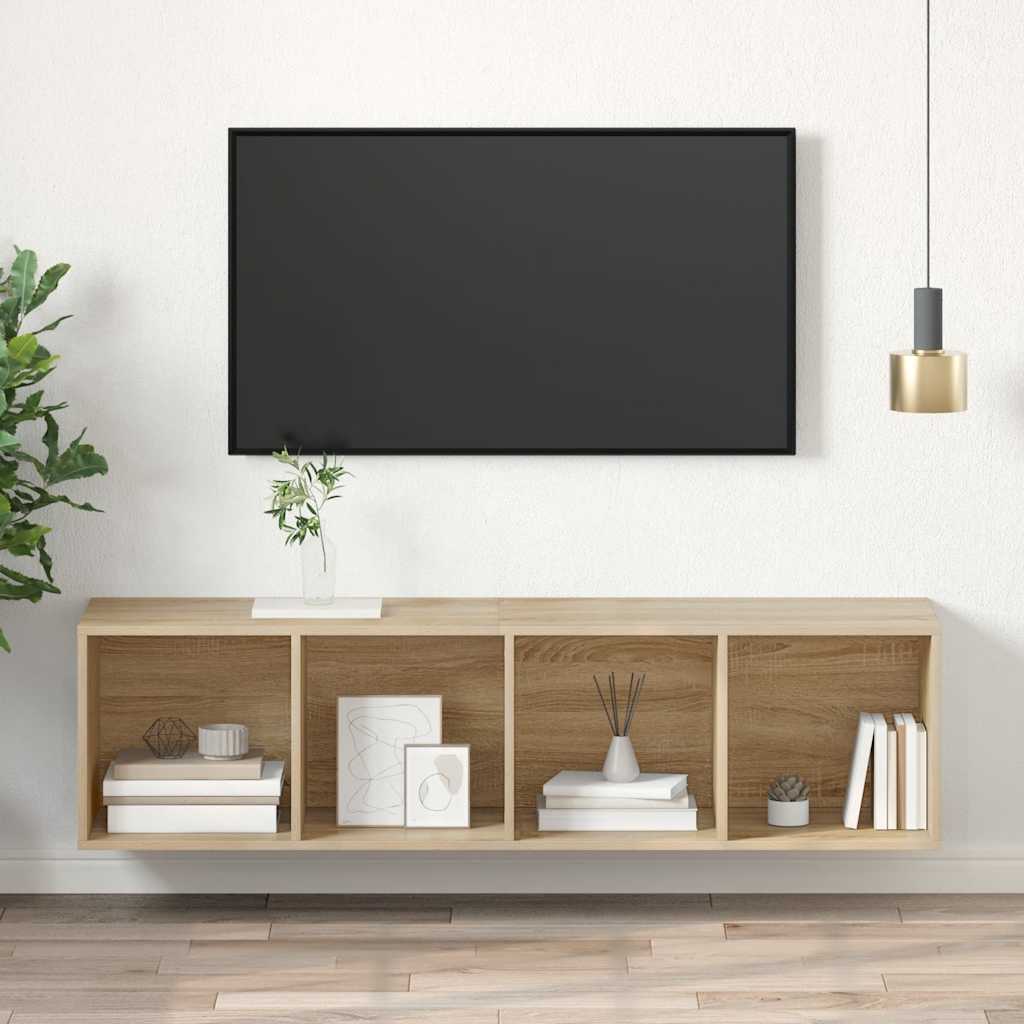 TV Wall Cabinet Sonoma Oak 37 x 37 x 142.5 cm Particleboard