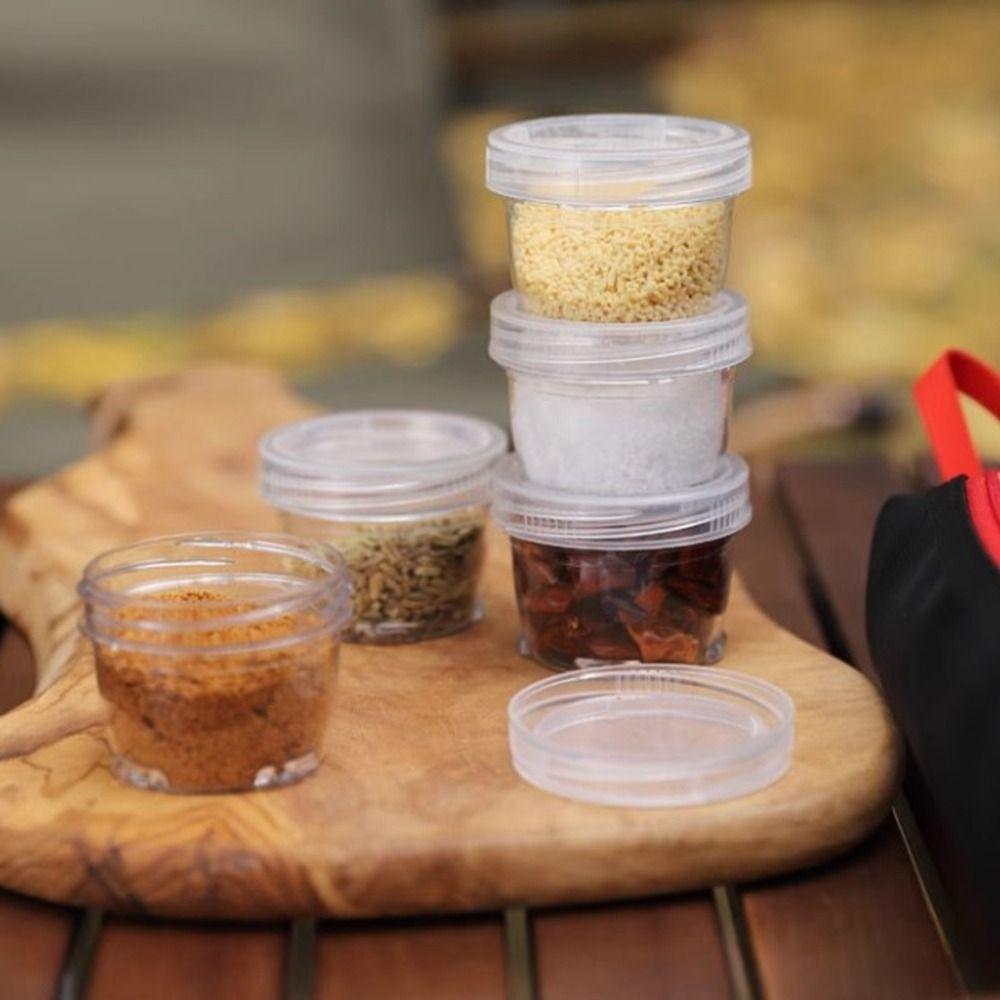 1/2/3/5pcs Portable Camping Seasoning Kit Mulistyles PET/Stainless Steel Clear Seasoning Bottles