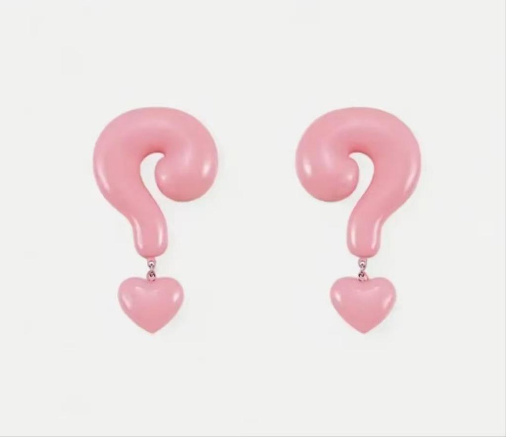 Chic Ankara Red Question Mark Stud Earrings - Bold Fashion Statement