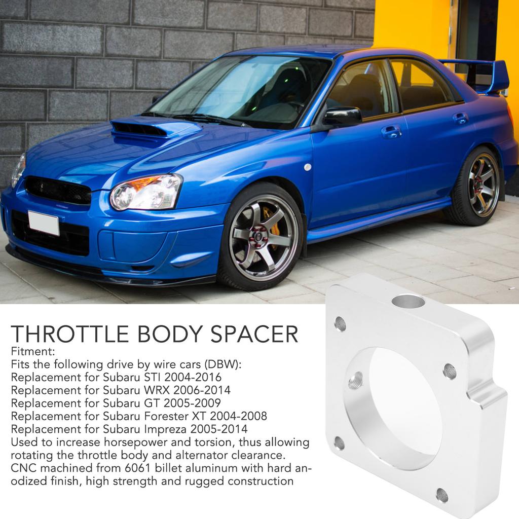 Drosselklappenkörper-Spacer 6061 Billet-Aluminium Ersatz für Subaru Impreza WRX Forester XT Drive-by-Wire Auto