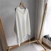 Lazy Style Women Hollow Out Hooded Knitwear Spring Summer White Long Sleeve Casual Loose Pullover Tops Female Sweater