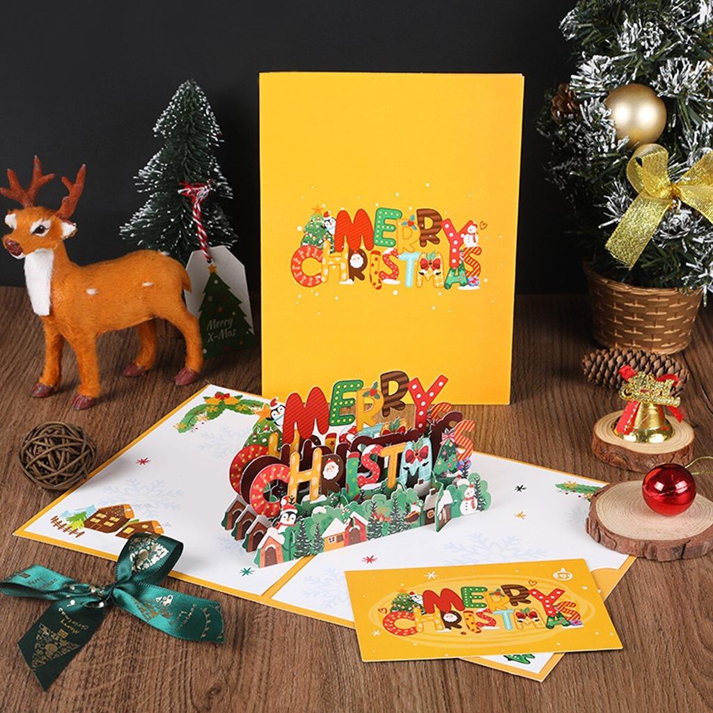 Weihnachtsbaum 3D Pop-Up Karte Weihnachten Funkelnde Fantasie Grußkarte Weihnachtsbaum Segensgeschenk Nachrichtenkarte