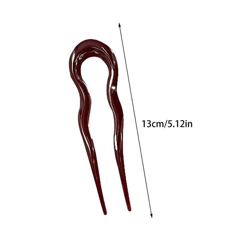 Elegant U-Shaped Hair Fork Fashion Simple Geometric Design Hair Sticks For Women Girls Temperament Hair Accessories Gifts