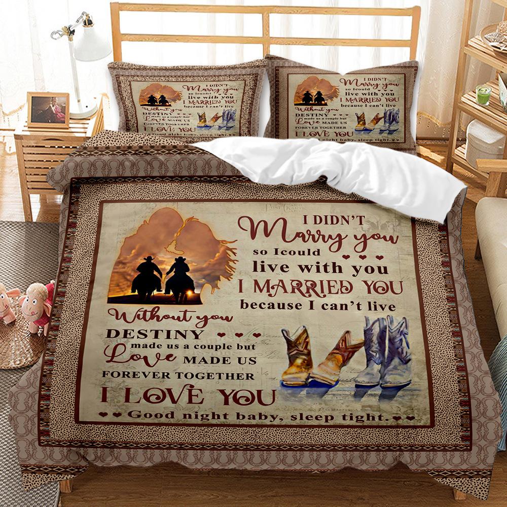 3D Digitally Printed Postcard Envelope Animal Model Three-Piece Set Abrasive Quilt Cover Bedding Kit