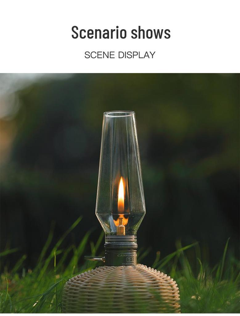 Campingmoon T-1 Gas Candle Lamp: Coreless Gasification Tent Light for Atmosphere