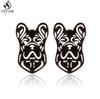 Mini Stainless Steel Geometric Earrings Black for Women Men Heart Triangle Leaf Volleyball Ear Studs Punk Piercing Pendientes